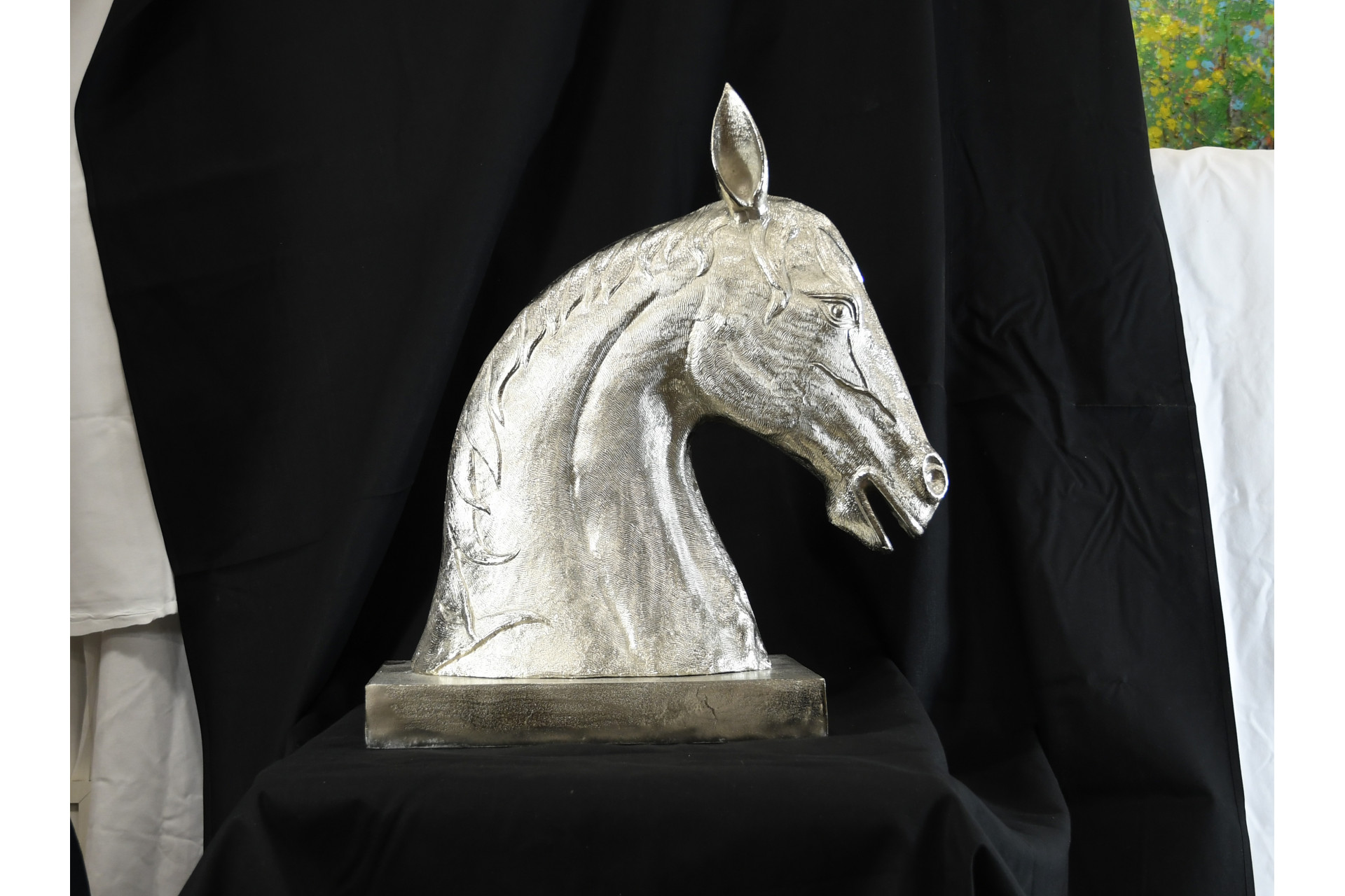 Large hand cast Metal Horse Head