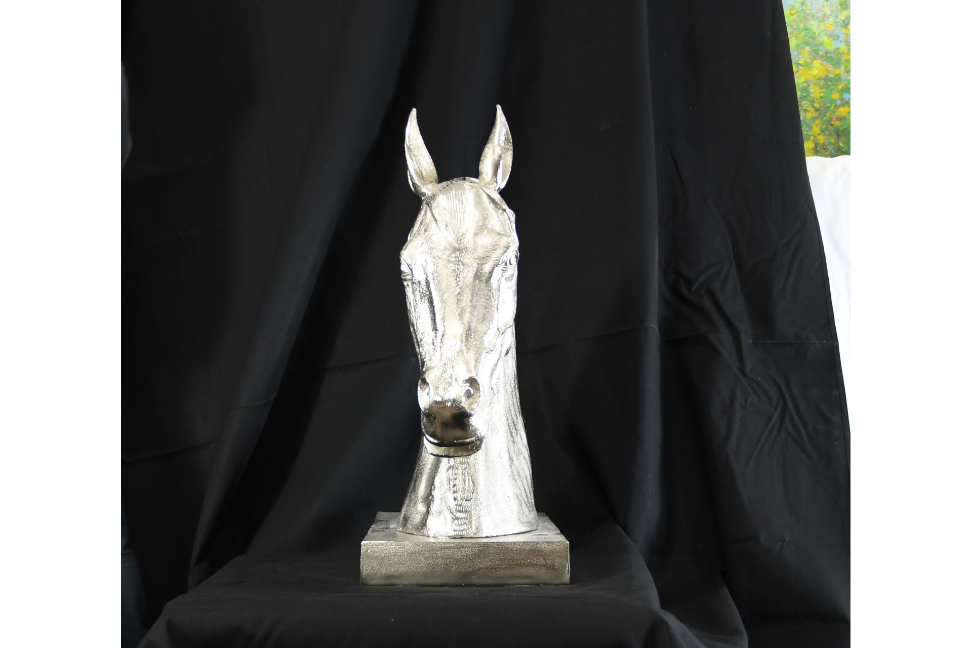 Large hand cast Metal Horse Head