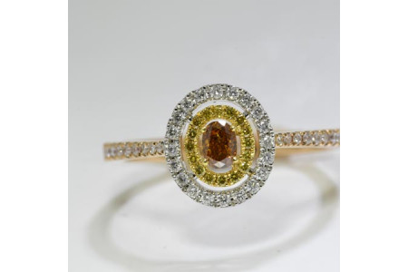 Oval Cognac Diamond Ring