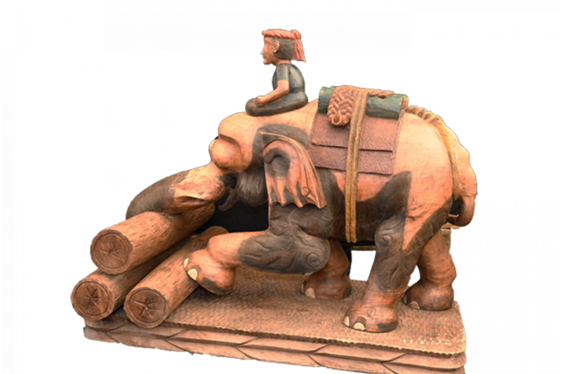 Wooden Elephant and Boy