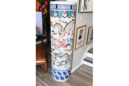 Porcelain Hand Made 5ft Dragon Vase.
