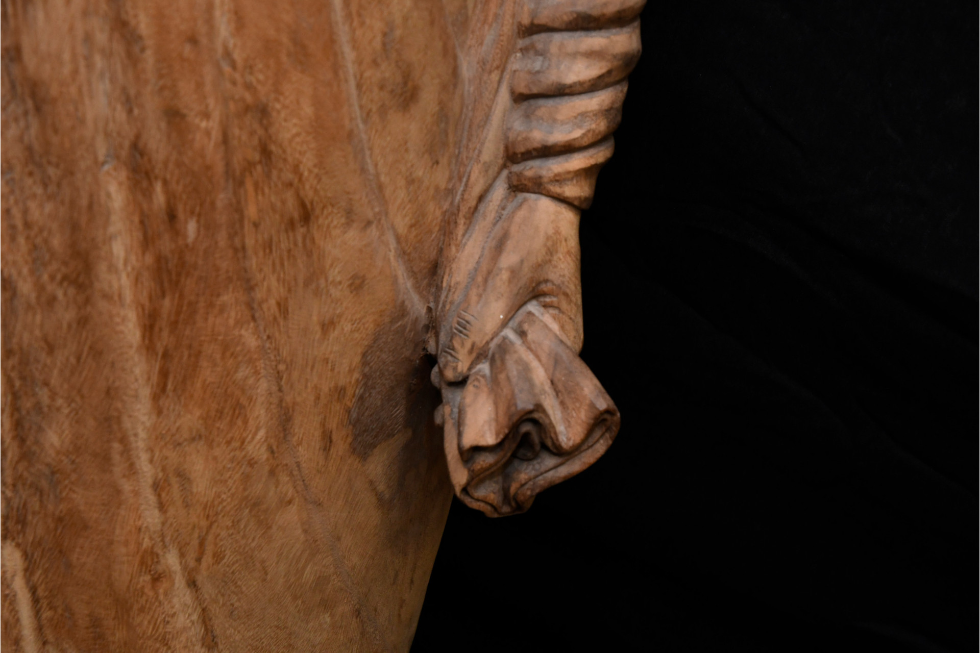 Lifesize Wood Monk Carving