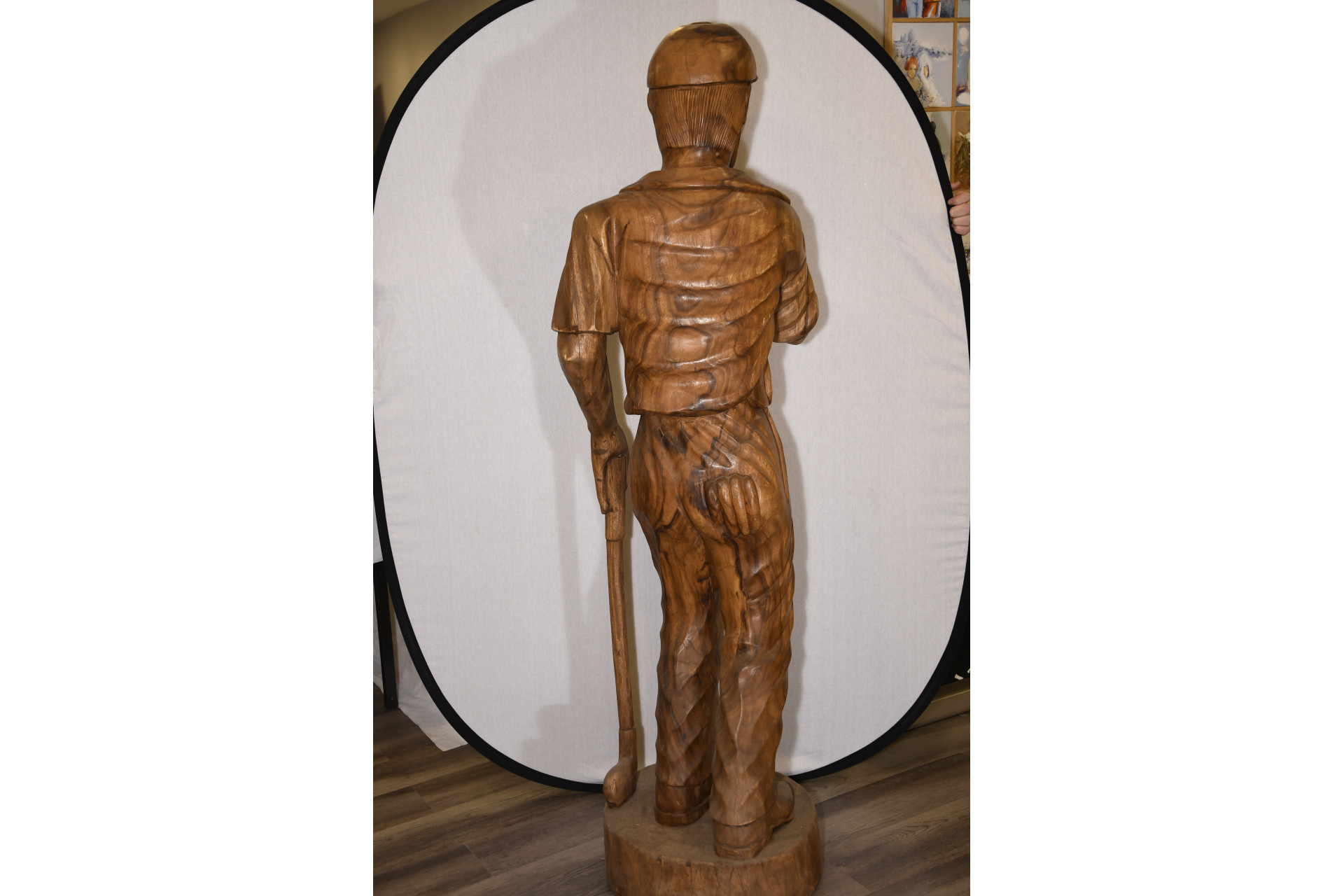 Full Size Hand Carved Wooden Golfer