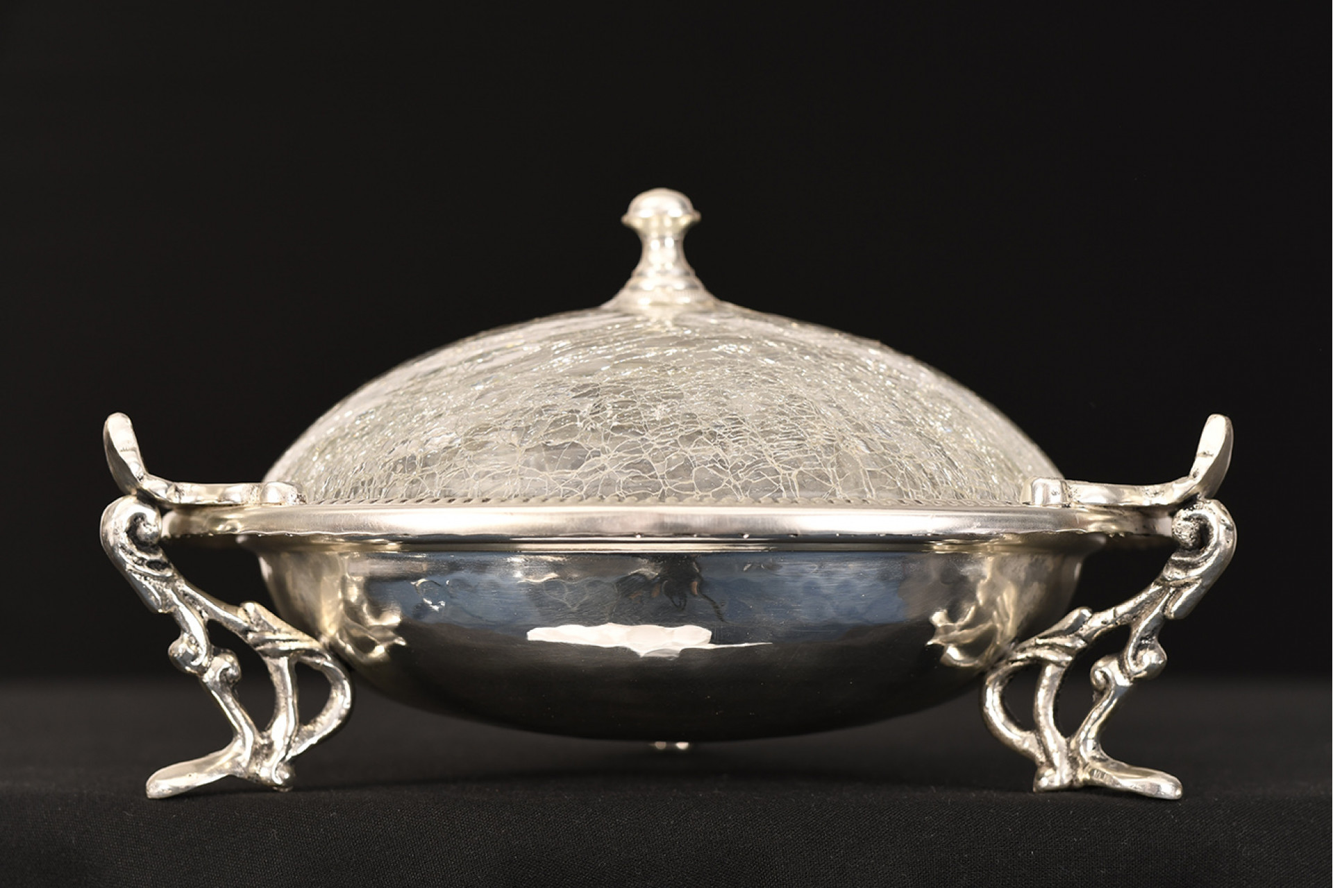 Silver Bowl with Glass Lid