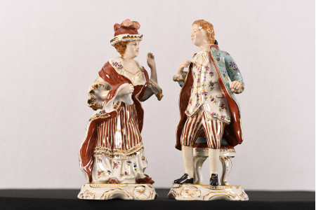 Pair of Hand Painted Porcelain Figures