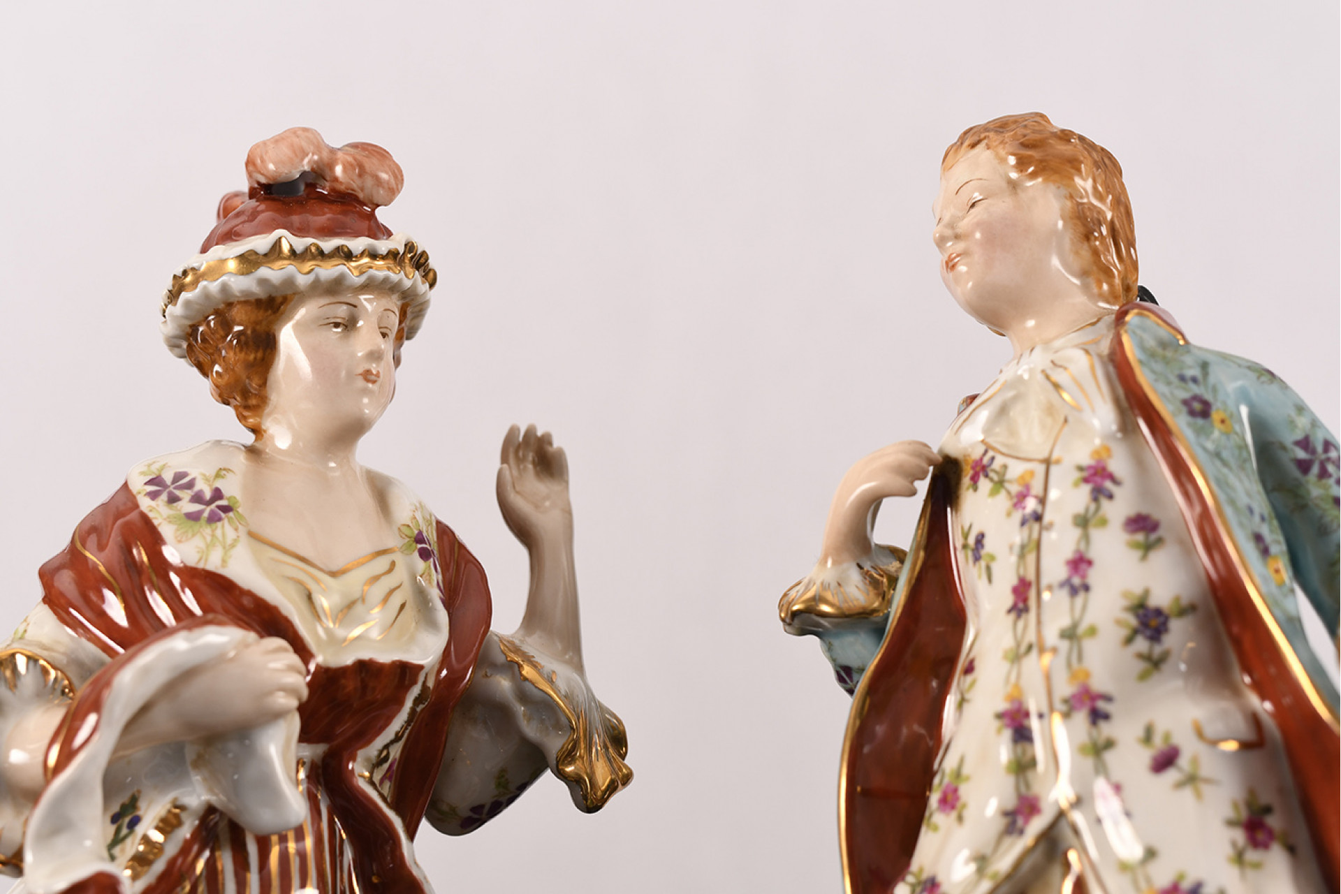 Pair of Hand Painted Porcelain Figures