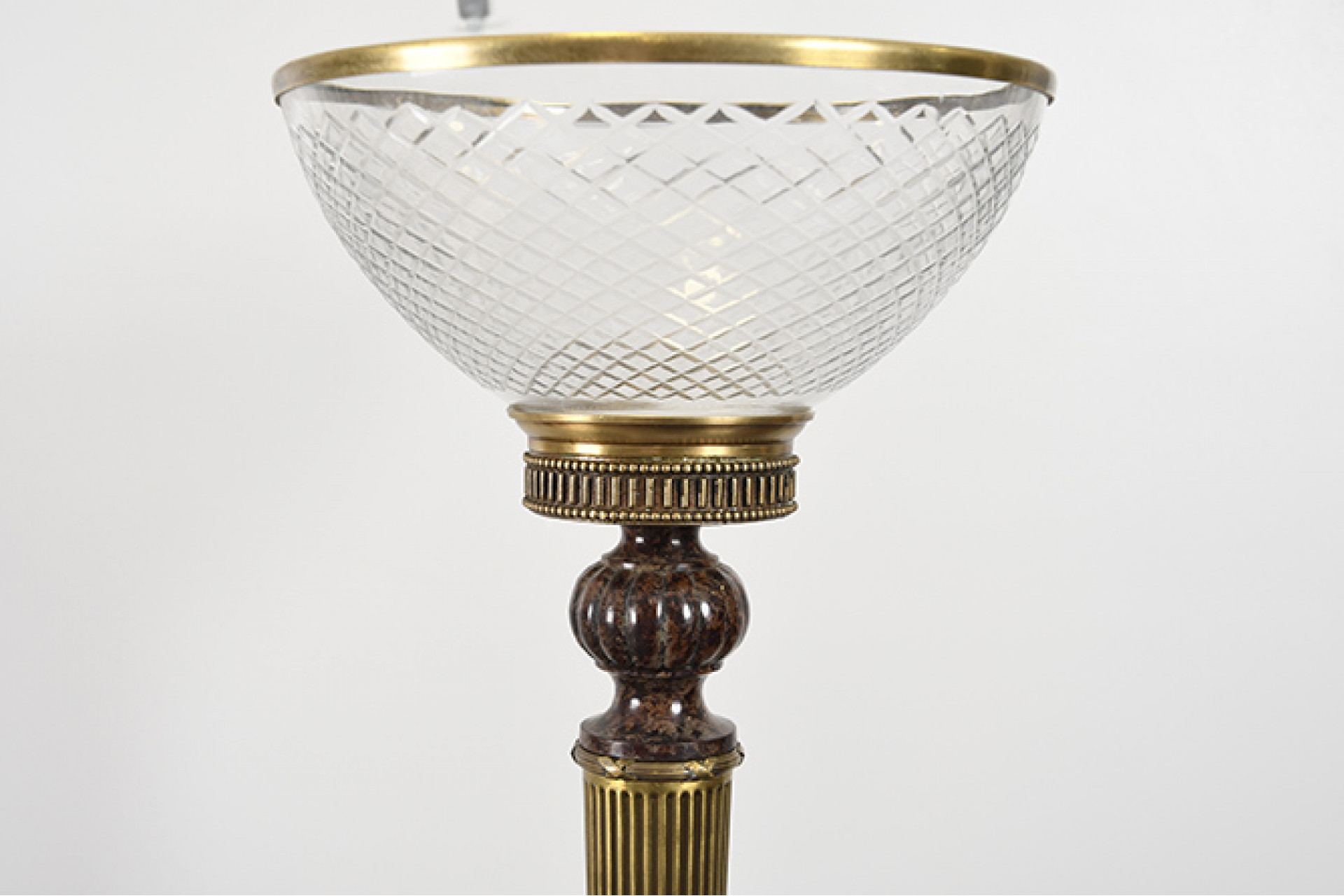Cut Glass Bowl with Brass Camel base