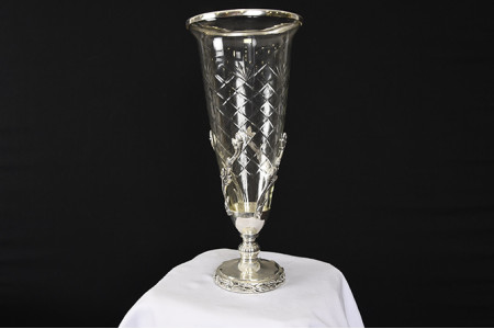 Glass Vase with Chrome  Stand