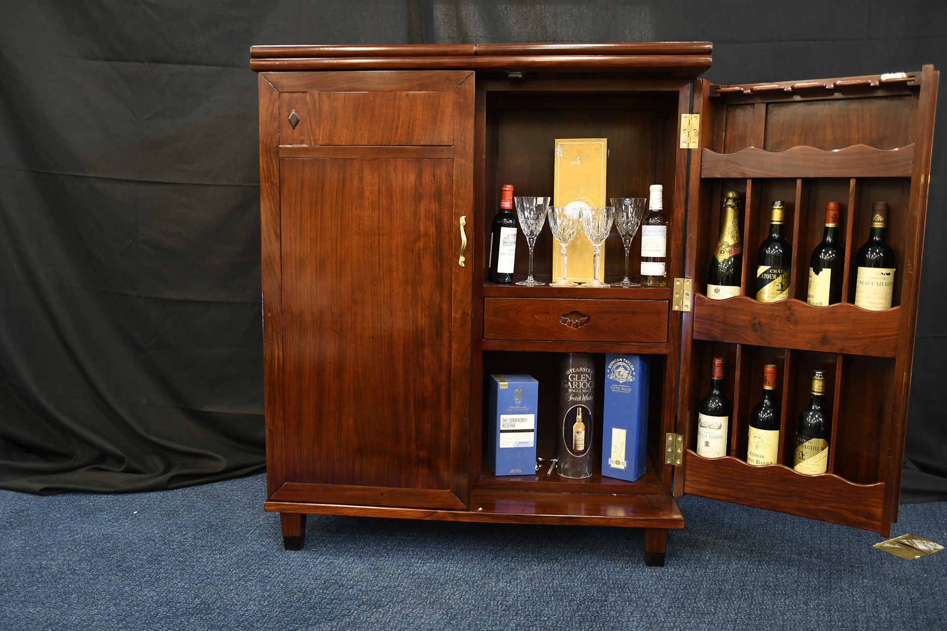 Rosewood Hand Made Bar Cabinet