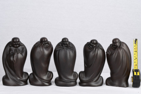 Set of 5 Wooden Buddhas
