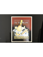 Du Vin Blanc. Boxed Framed Mixed Media Art