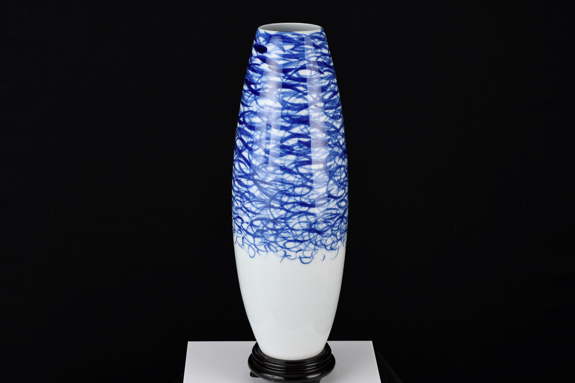 Slim Porcelain Vase with Hand Painted Art Work