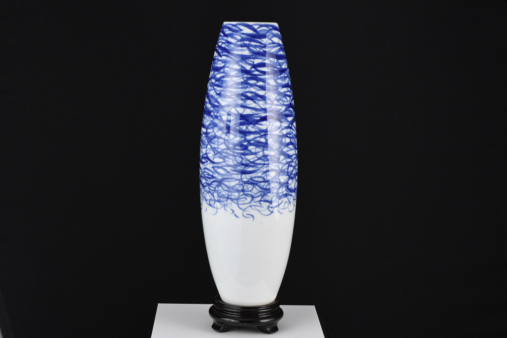 Slim Porcelain Vase with Hand Painted Art Work