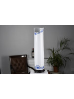 Oriental White Porcelain Vase with Cutaway Art Design