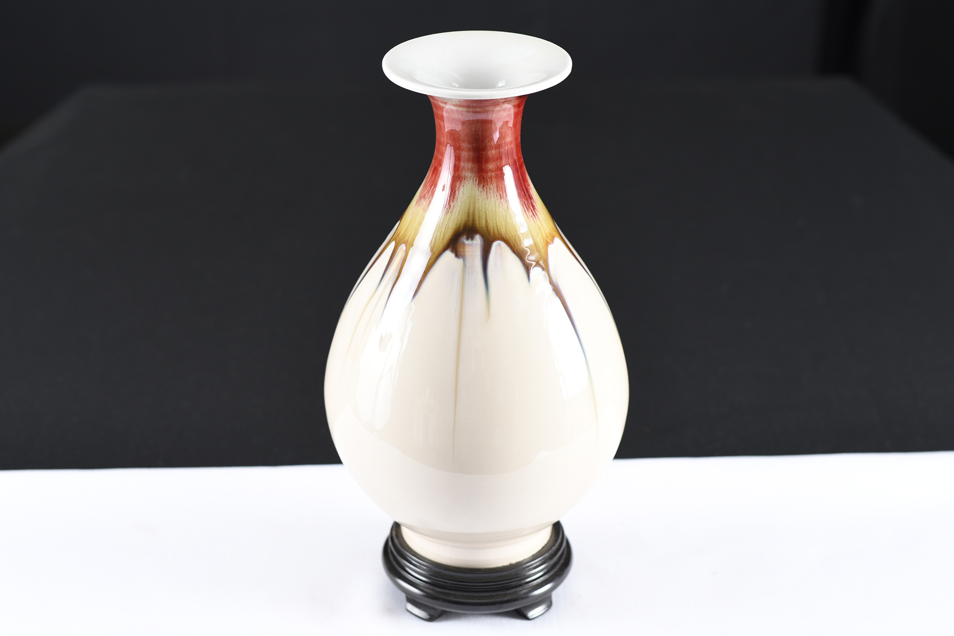 White and multicoloured Vase
