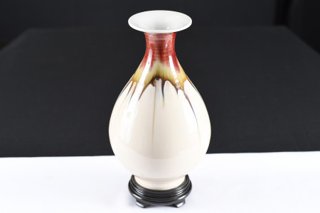 White and multicoloured Vase