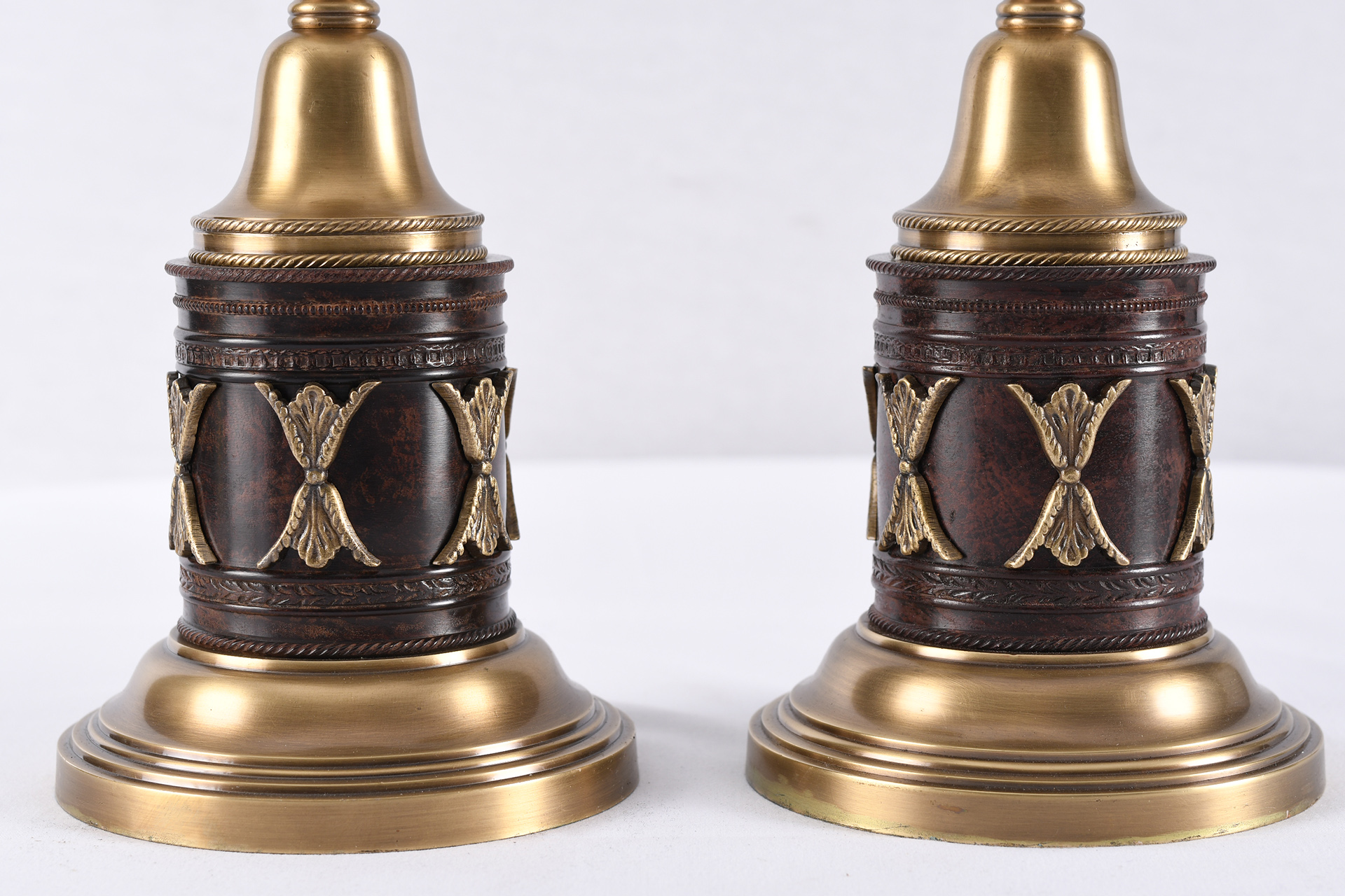 Pair of Brass Mantle Vases