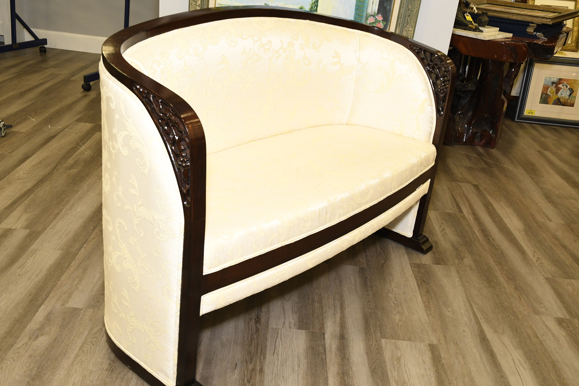Handmade Solid Rosewood Upholstered Sofa