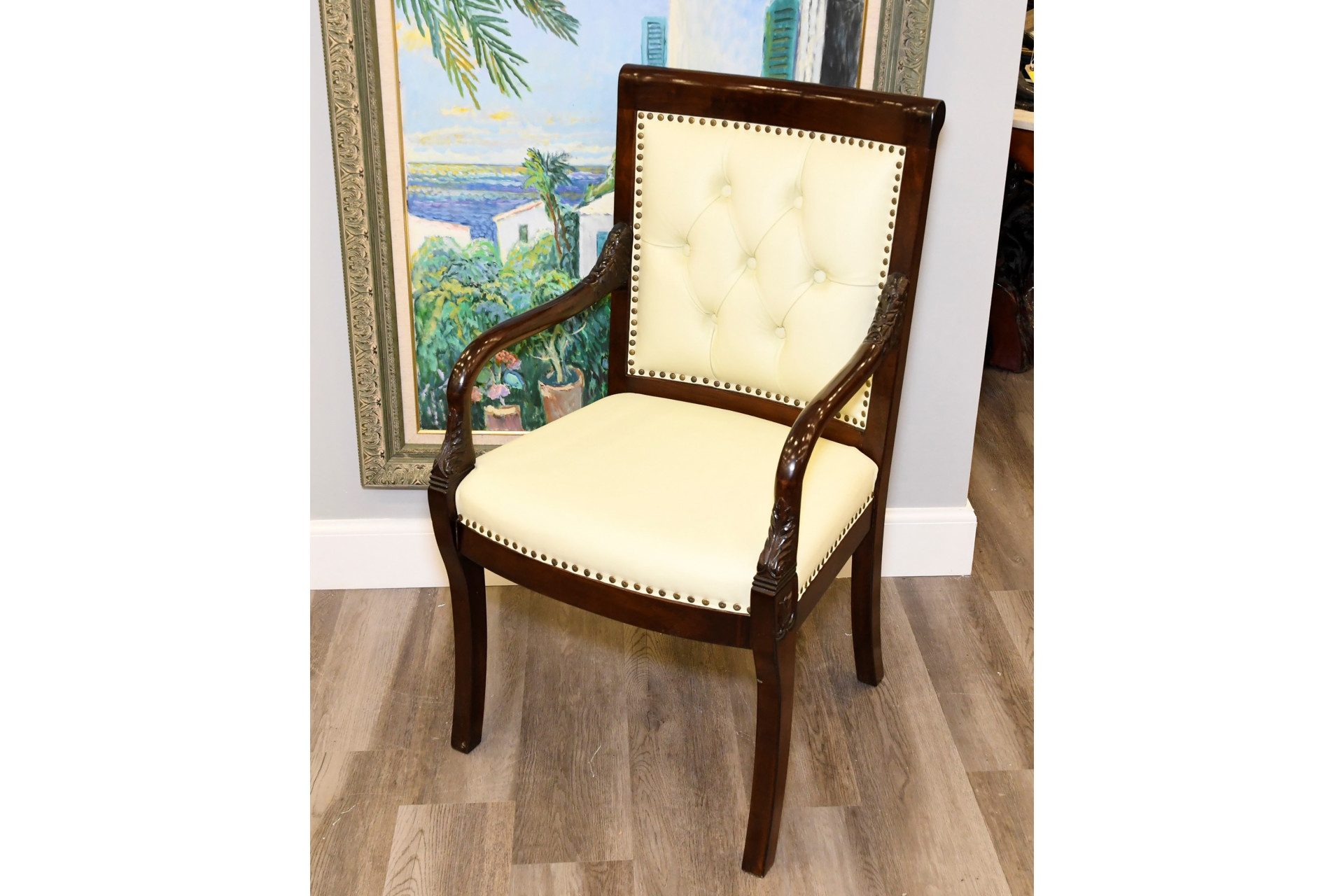 Rosewood and Leather Arm Chair