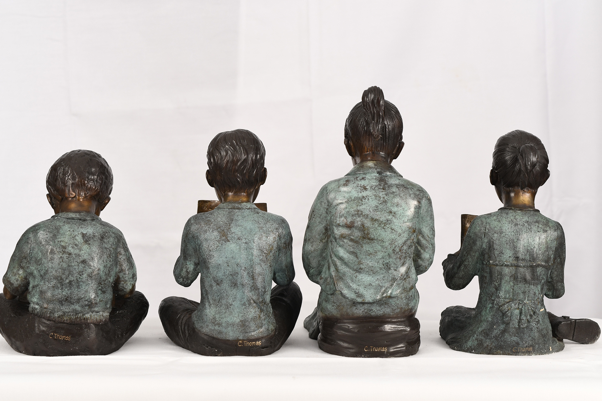 Set of 4 Bronze Children