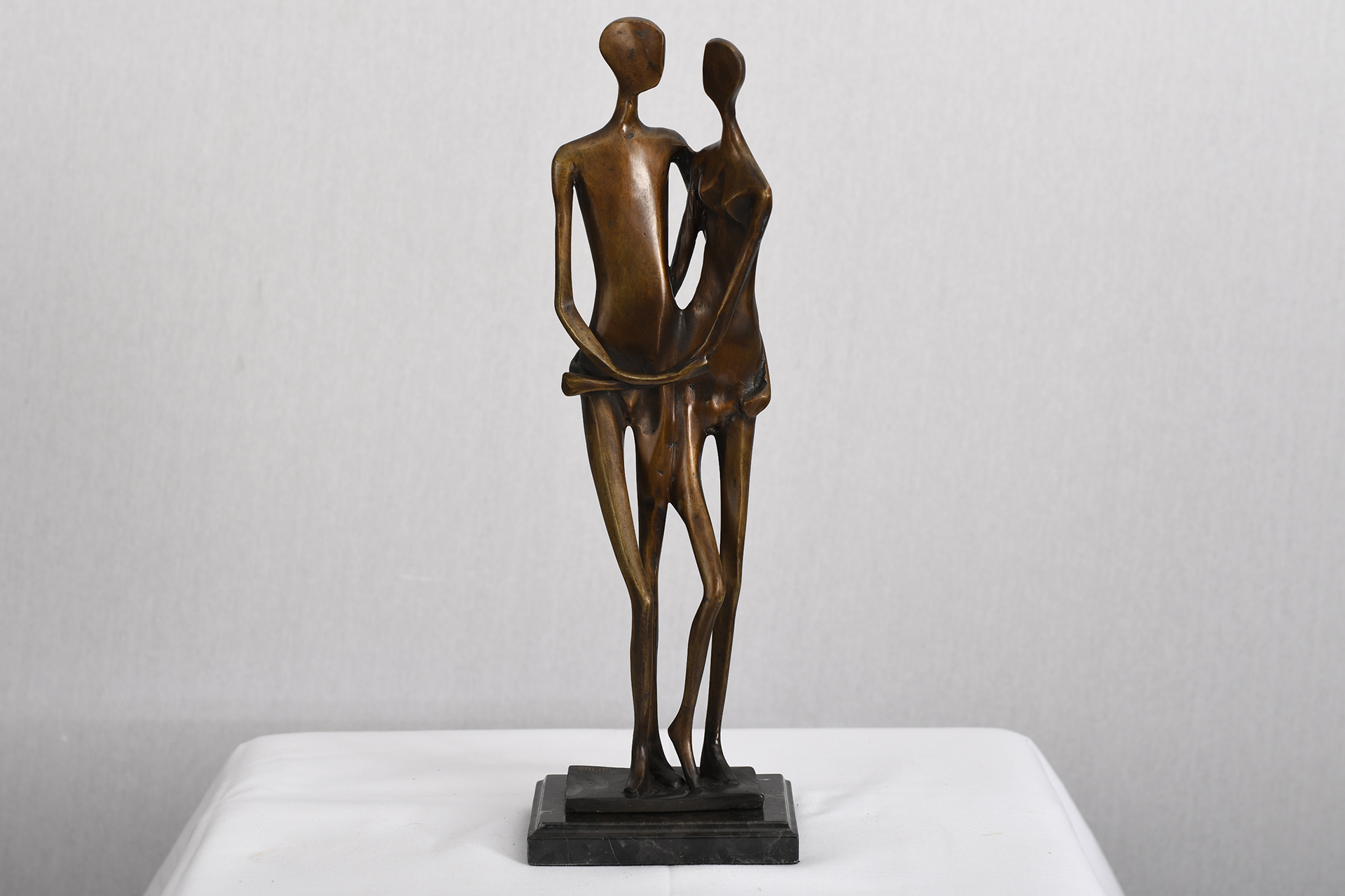 Bronze Silhouette Couple on Marble