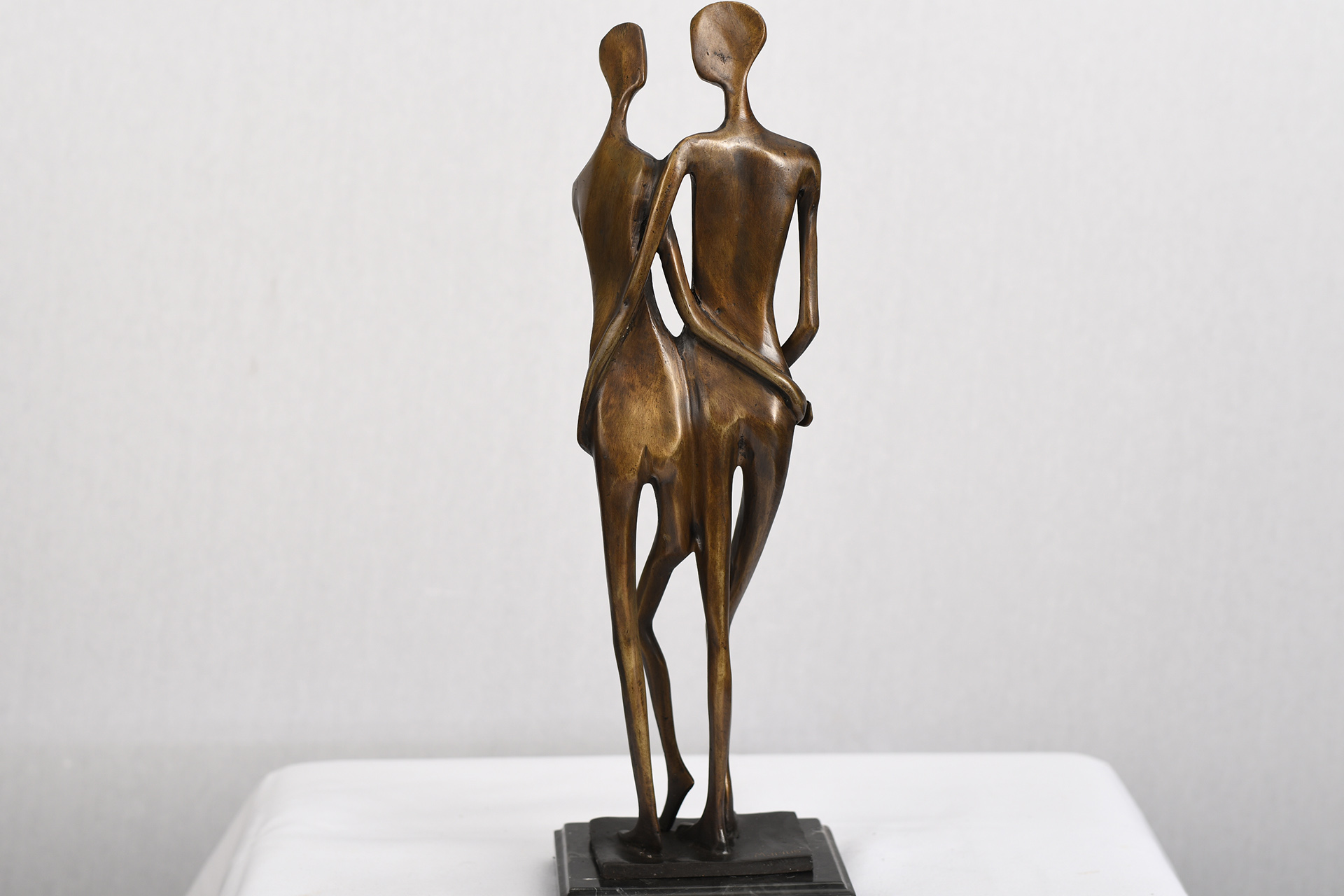 Bronze Silhouette Couple on Marble
