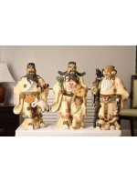 Large Set of 3 Hand Made Porcelain Gods