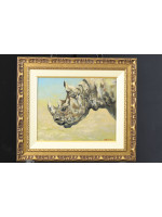 Original Oil Painting by Joel Kirk "White Rhino"