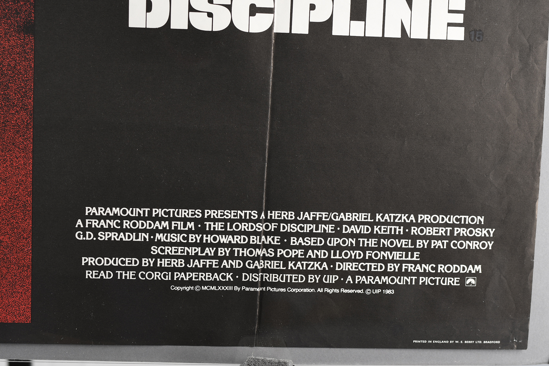 Original "The Lords of Discipline" Cinema Poster