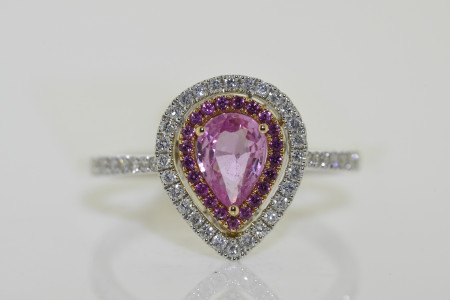 Pink Sapphire & Diamond Ring