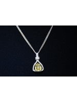 Diamond Pendant with 1.46 carat Pear Shaped Solitaire Coloured Diamond