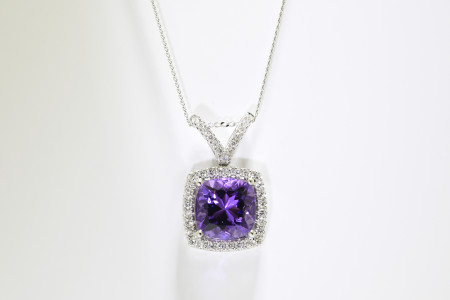 Amethyst & Diamond Pendant