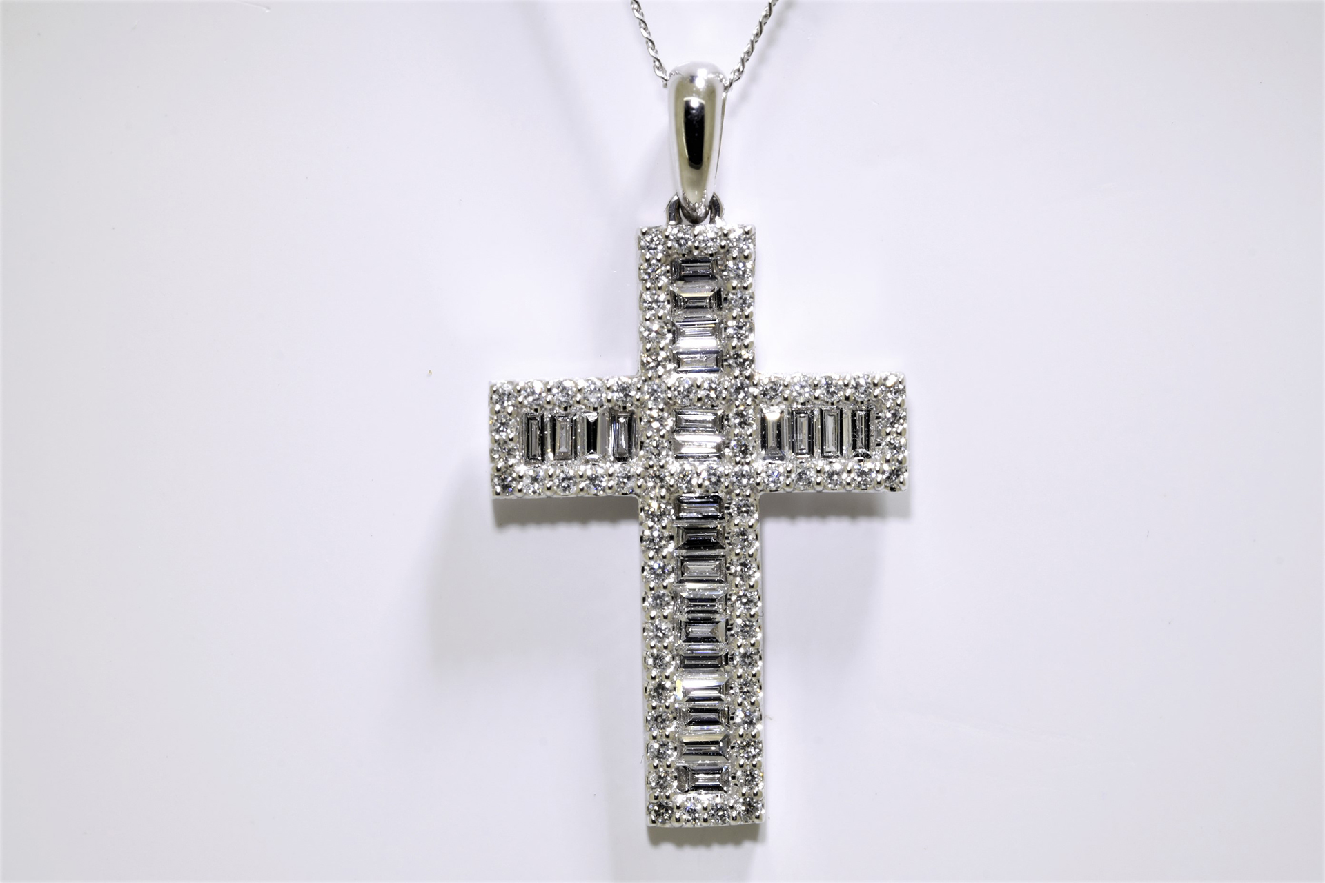 Diamond Cross set in 18ct White Gold