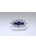 Blue Sapphire & Diamond Ring
