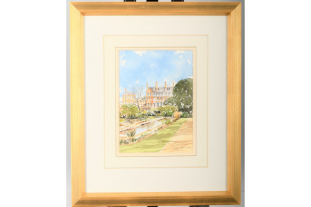 Original Watercolour by John Chisnall titled "The Physic Garden, Chelsea"