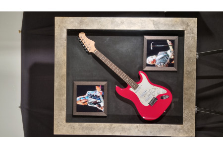 Framed Guitar Presentation with Original Tom Petty Signature.